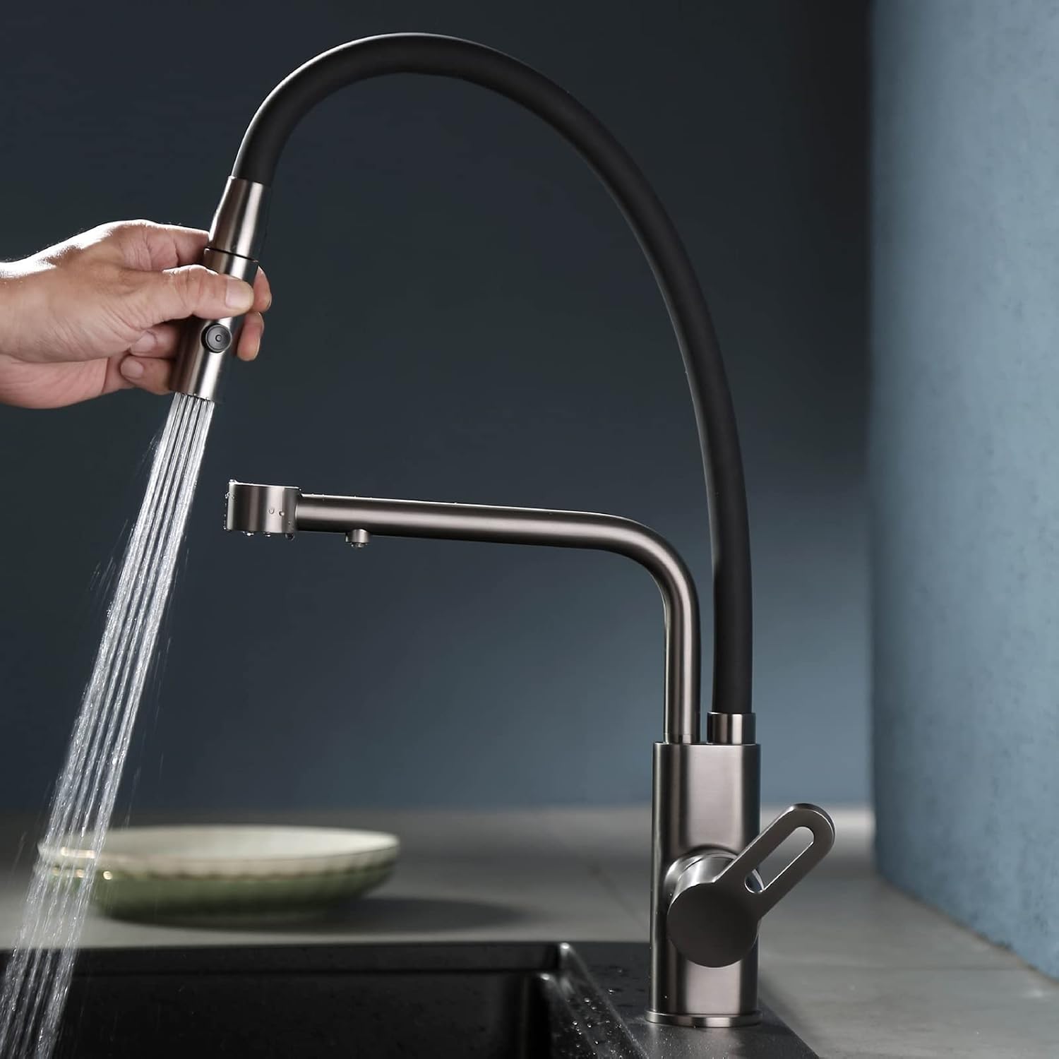 Robinet d'évier de Cuisine 3 Voies, en Laiton, pour Filtre à Eau (Gris)