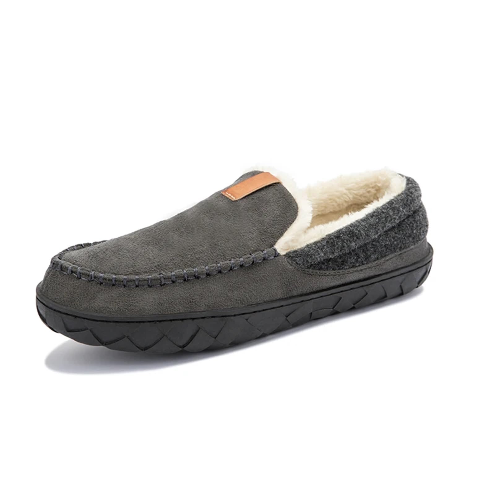 Mens Slippers Pantofole Da Uomo Invernali Casa Scarpe Tendenza Calde Stivaletti Di Cotone In Feltro Mocassino Calzature Camera