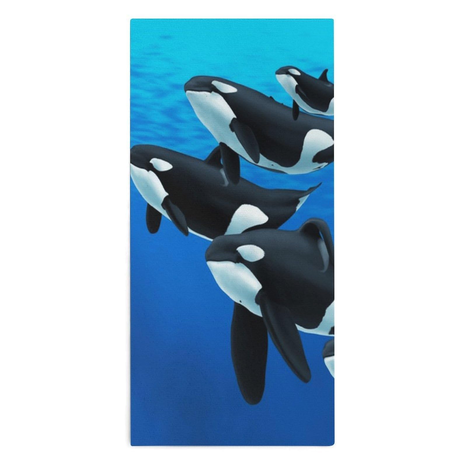 TXFBTRFSA Orca Killer Whale Hand Towels for Adult Face Towel Bath Beach Swim Accessories