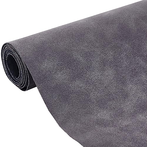 Rouleau de cuir suédé gris givré 140x35cm pour travaux manuels et décoration
