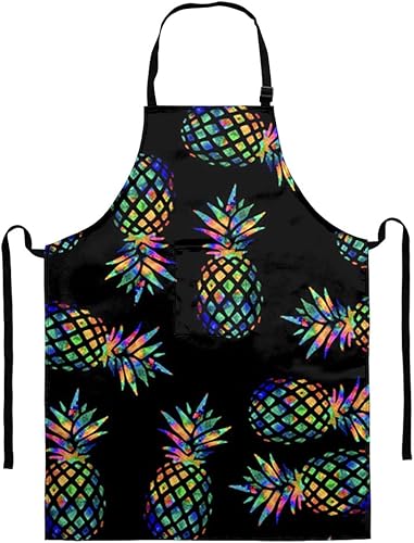 Miniatura 9 de Divertidos delantales decorativos para cocina, cocinero, barbacoa, impermeable, delantales ajustables con 2 bolsillos, regalo para mujeres y hombres