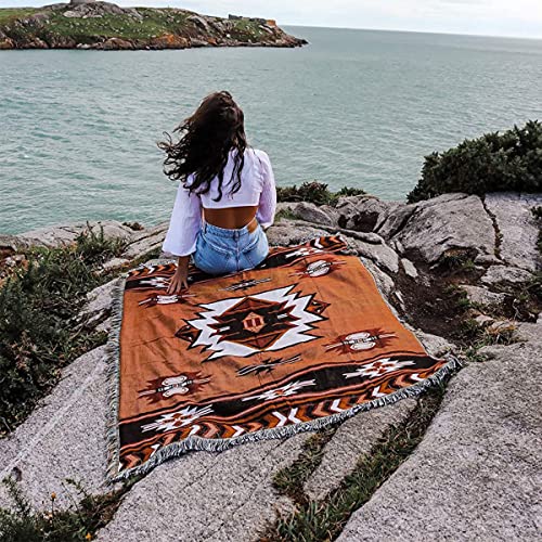 CCHYF Aztec Throw Blanket Native American Blanket Southwestern Boho Decor Reversible Woven Tassels Mexican Blankets and Throws for Couch Bed Chair Wall Livingroom Outdoor Travel Brown 63"x87" - Cosy Home Interiors CCHYF Aztec Throw Blanket Native American Blanket Southwestern Boho Decor Reversible Woven Tassels Mexican Blankets and Throws for Couch Bed Chair Wall Livingroom Outdoor Travel Brown 63"x87" - Image 7