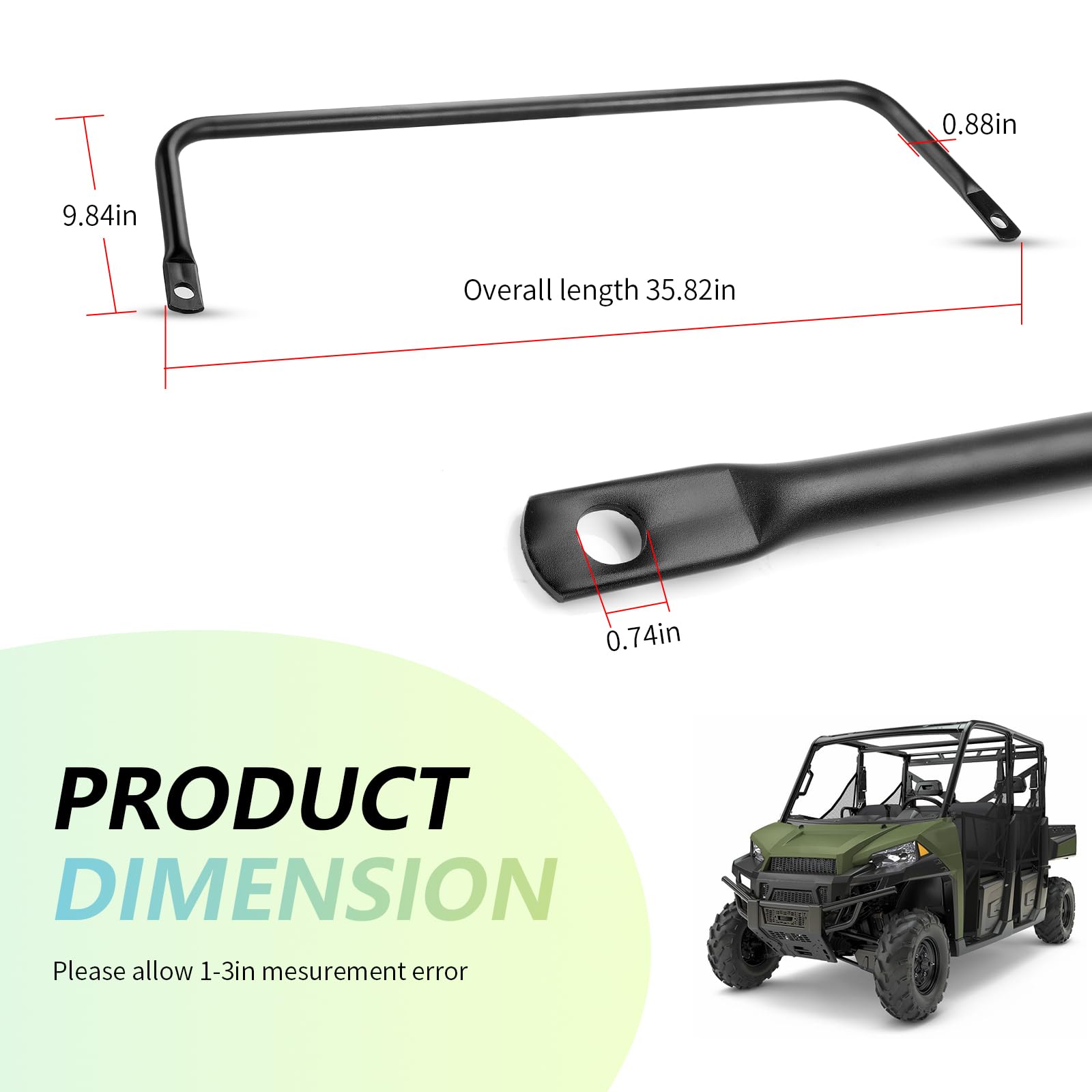 Barre stabilisatrice arrière pour Polaris Ranger 570 Fullsize 2015-2016 Rannger 900 XP 2013-2019 Ranger 1000 XP Diesel 2015-2018 5336800-458