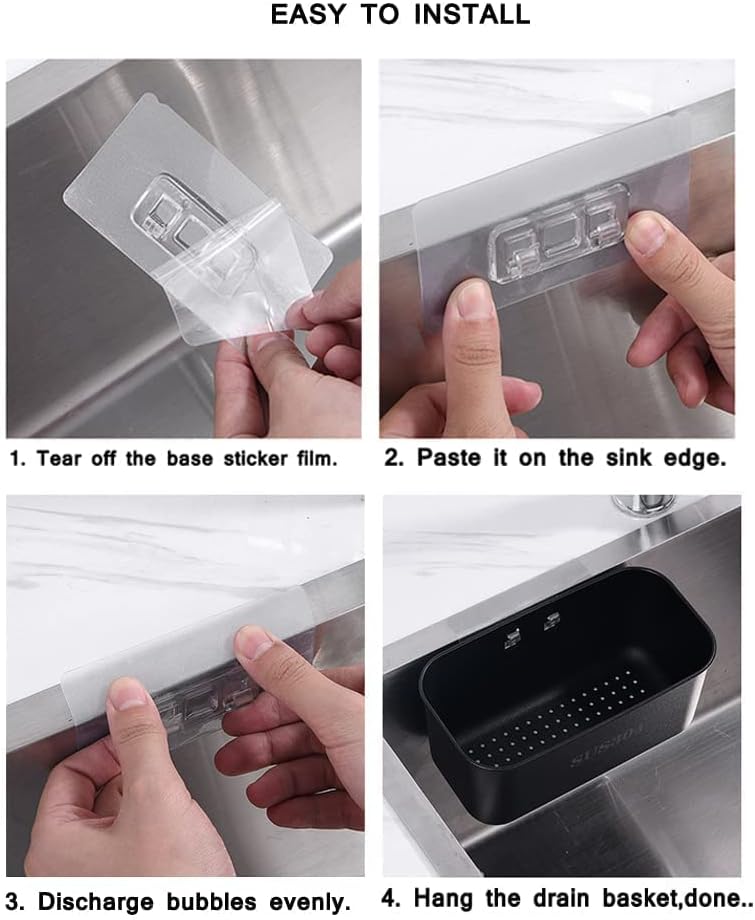Multifunction Sink Strainer Kitchen Food Catcher Sink Strainer Basket for Filter Kitchen Waste and Wash Vegetables Fruits… (black)