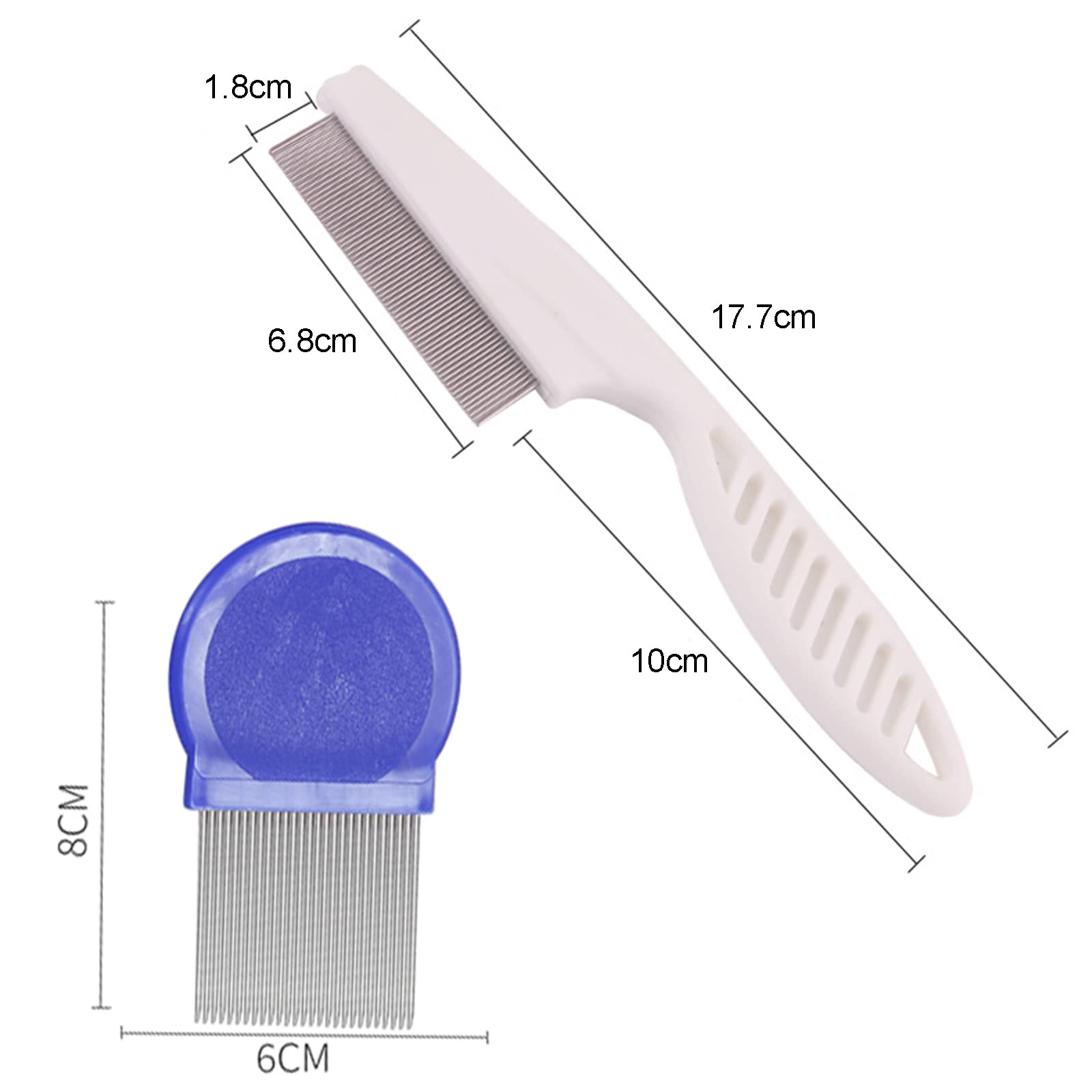 2 pièces Peignes anti-puces,Peigne antipuces pour chien & chatÉlimine facilement les puces et les tiques de votre animal de compagnie