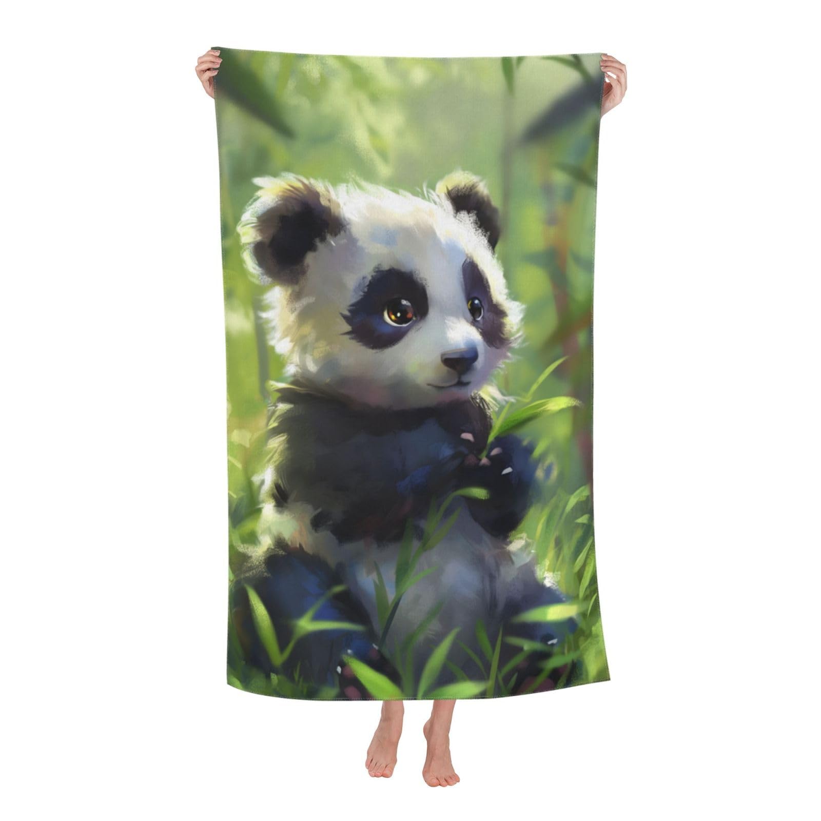 VANZEV Panda Beach Towel 31inx51in, Cute Sand-Free Microfiber Bath Towel Ultra Soft Quick Dry Pool Towel Absorbent Towel Lightweight Towel for