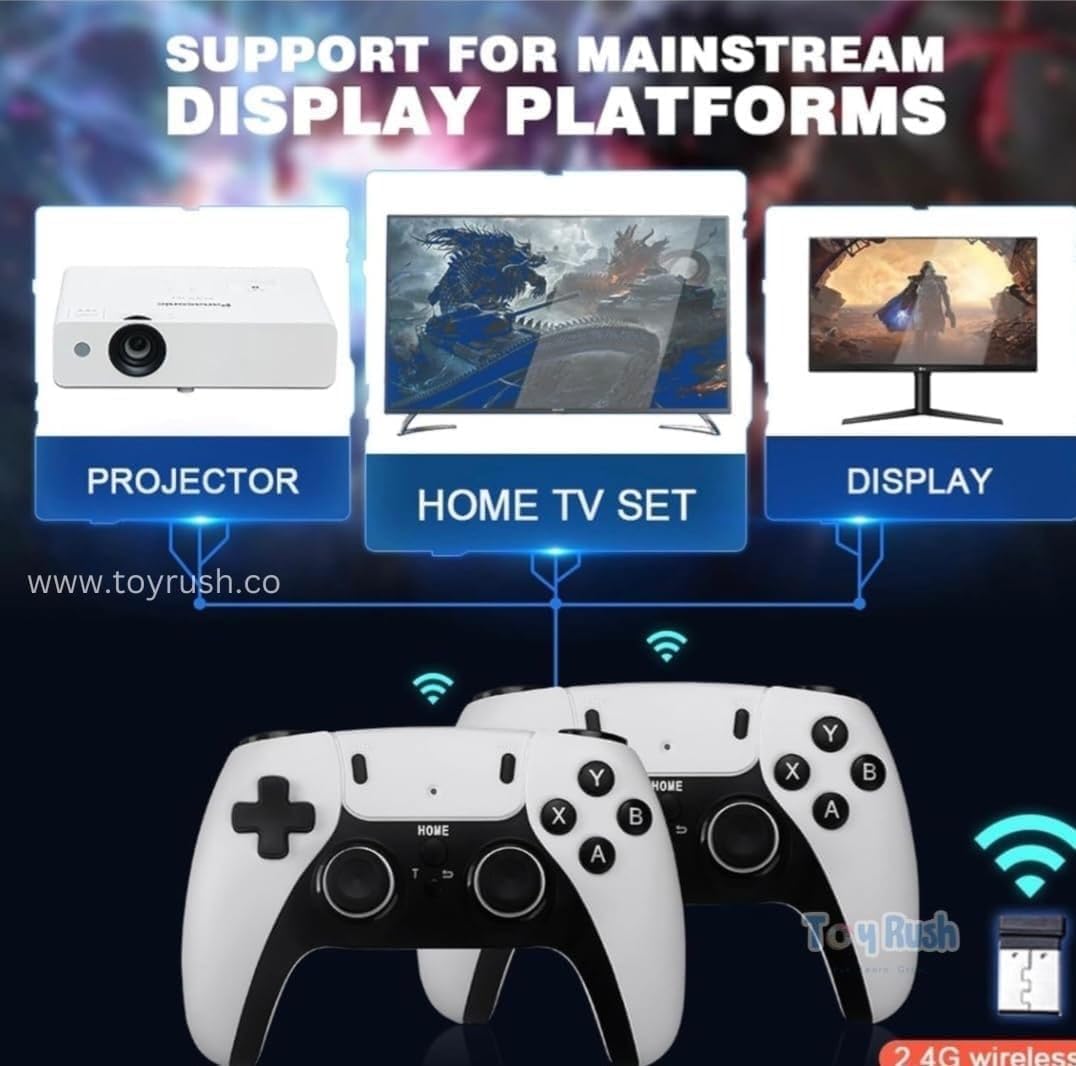Gaadoo Retro Video Game for Tv Game Stick Console, Nostalgia Game,Plug and Play Video Game Stick Built in 10000+ Games with Dual 2.4G Wireless Controllers (64G) 2 Player Controllers 3