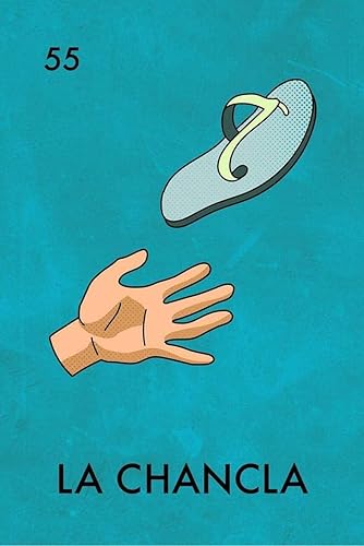 asbwuo La Chancla - Letrero de metal retro con diseño de lotería mexicana, decoración de pared, divertido letrero de hojalata vintage, póster para