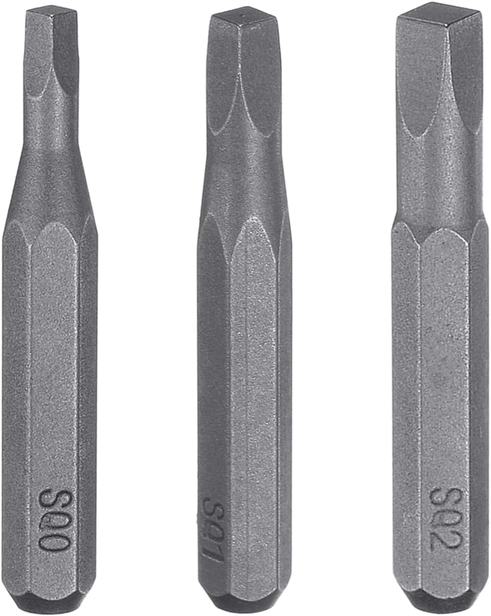 HARFINGTON 3pcs SQ0 SQ1 SQ2 Square Screwdriver Bit Set 5/32" Hex Shank 28mm Length Magnetic 4 Point Head Hex Bits S2 Steel Screw Driver Bit for Electric Manual Screwdrivers Precision Repair
