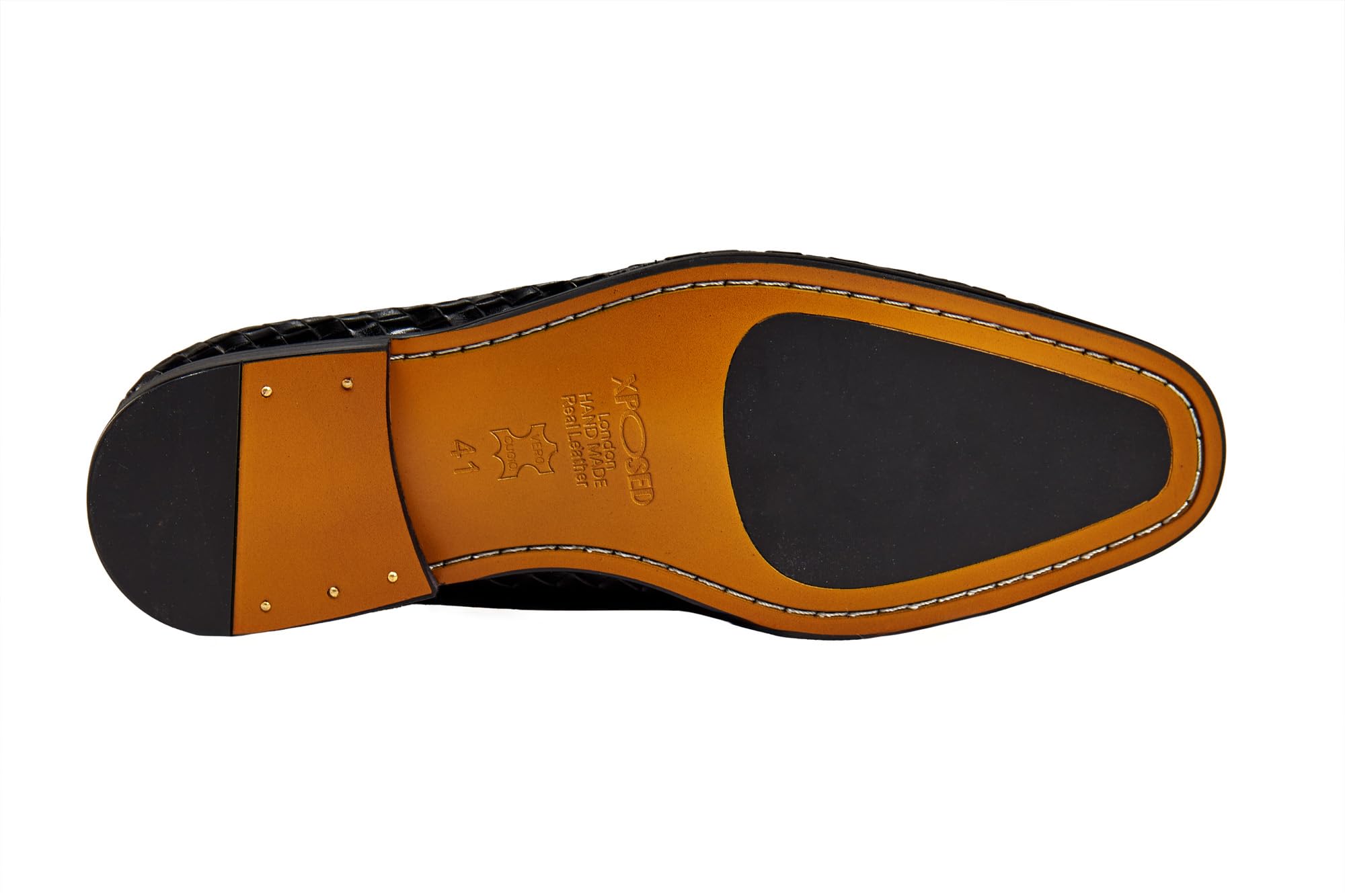 Xposed Handgefertigte Herren-Oxfords aus geflochtenem Kalbsleder, Klassische Schnürschuhe mit Korbgeflecht