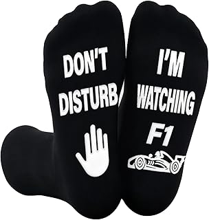 Don't Disturb I'm Watching F1 Socks for Men Women, Funny Racing Car & F1 Lover Gift Merch Christmas Birthday Father's Day Gifts for Racing Fans Dad Husband Boyfriend