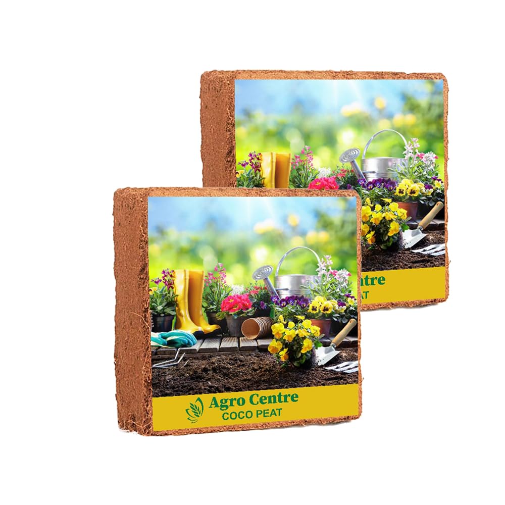 Agro centre Coco Peat,Potting Soil or Garden Soil/Bricks Peat compressed Organic 100% All Natural Coconut Fiber Fertilizer Compost –Nutrient Coco Coir Brick Pellet EXPAND UPTO 110L /2 BLOCK /10KG