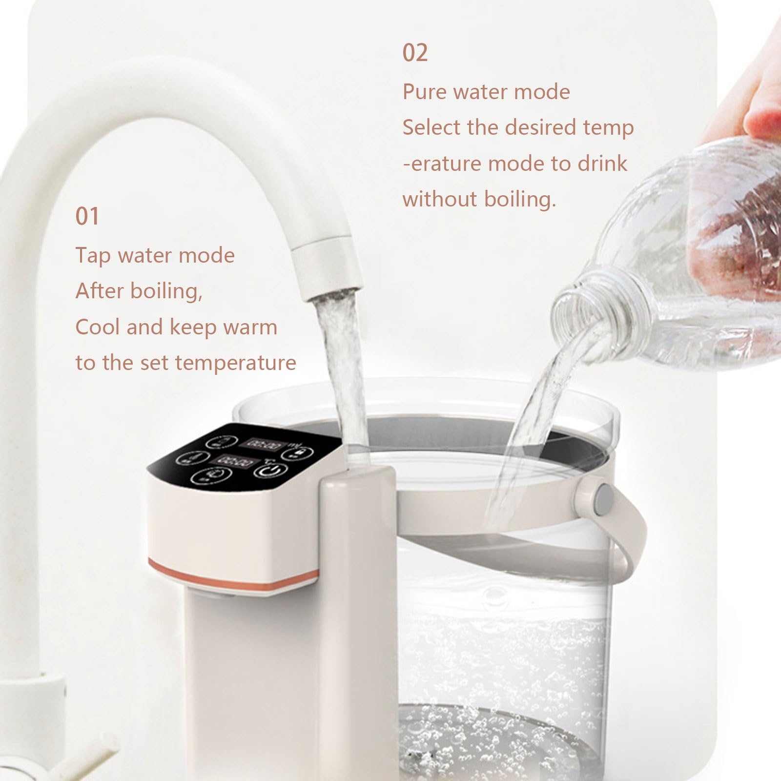 Dispensador instantáneo de agua caliente, práctico y eficiente dispensador de agua mineral/embotellada para viajes, hotel, tiempo de dispensación de 3 segundos