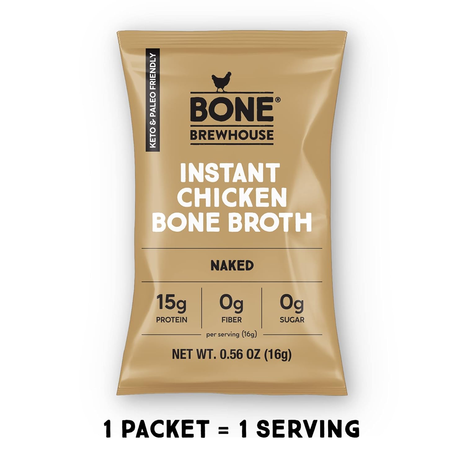 Bone Brewhouse - Unflavored Chicken Bone Broth Protein Powder - Keto & Paleo Friendly - Instant Soup Broth - 15g Protein - Natural Collagen, Gluten-Free & Dairy free - Pack of 9-45 Servings