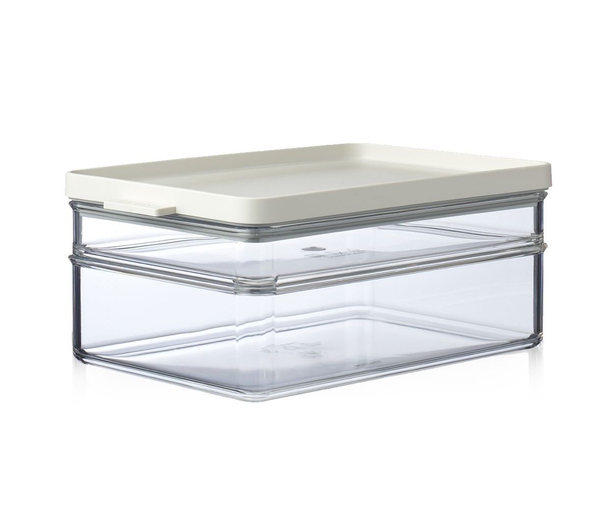 Breakfast Fridge Container Duo Omnia – 2-Layer Fridge Box for Storing Cold Cuts & Cheese - Stackable Refrigerator Boxes - Kitchen Storage & Organization - 500 ml & 1200 ml - Nordic Green