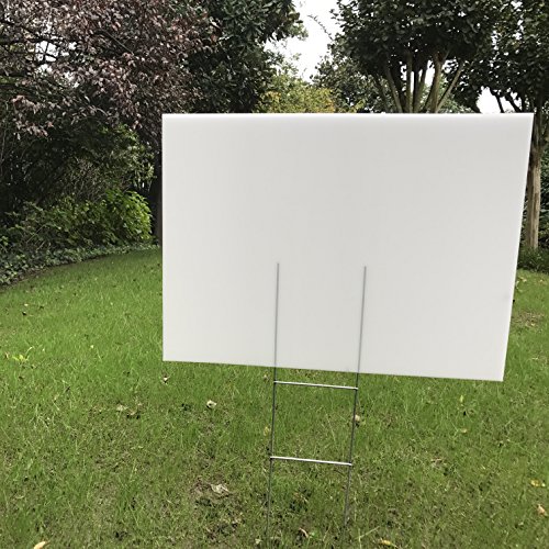 Mejor Conocido 12 Pack 24"X18" White Blank Lawn Yard Signs Corrugated Plastic Sheet With Durable H-Stakes For Promotion Opening Business Garage Rent House Sale Presidential Campaign #TOP5