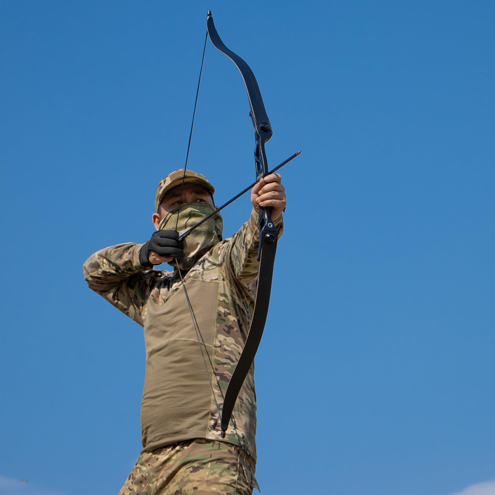 Jagd-Recurvebogen 56 Zoll, Metall-Takedownbogen mit laminierten Limbs, 30-50 lbs Zuggewicht, für das Wildnis-Bogenschießen
