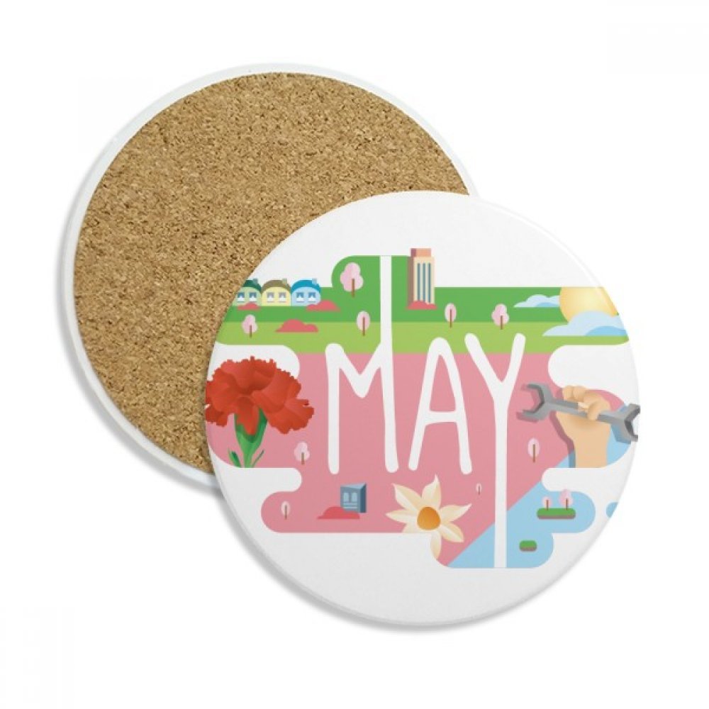 Caboteur en céramique mois de mai dessous de verre absorbant multicolore DIYthinker