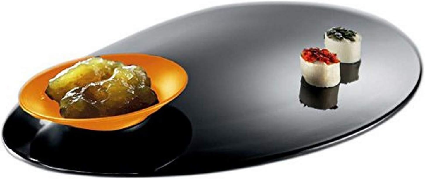 Mebel EN13-M18MV-ORA Sushi Set Black Tray with Orange Dip Bowl