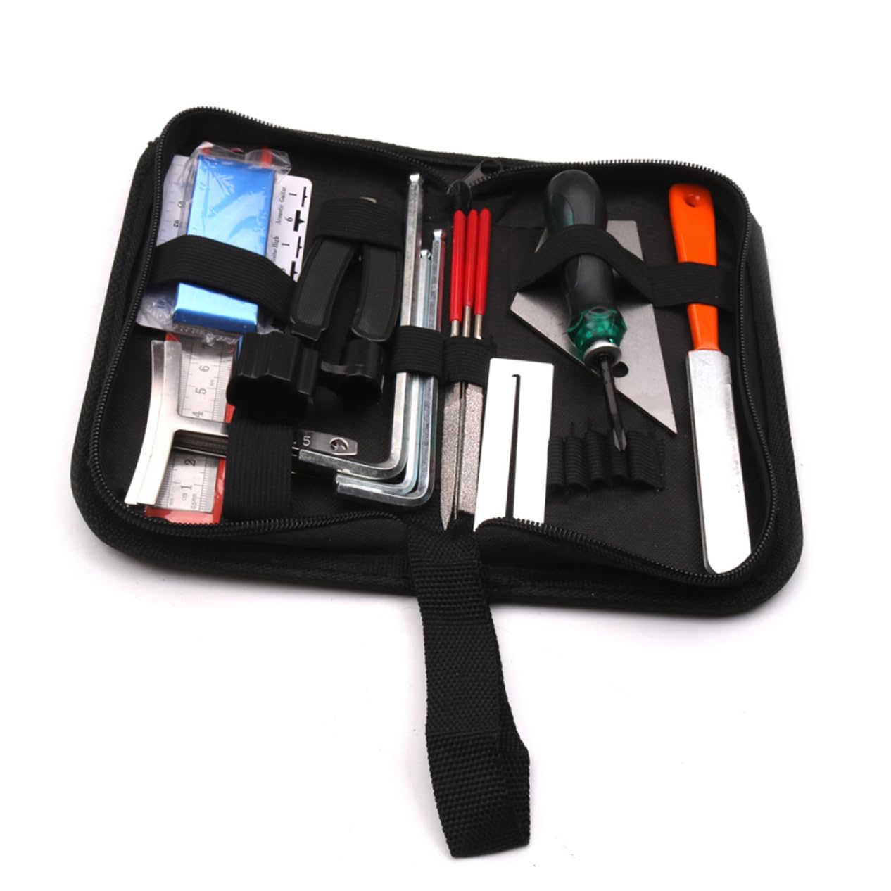 1 juego Kit de Herramientas de de Guitarra Incluye Herramienta de Limpieza Organizador de Cuerdas Regla de Medición y Accesorios para Reparación Instrumentos Musicales