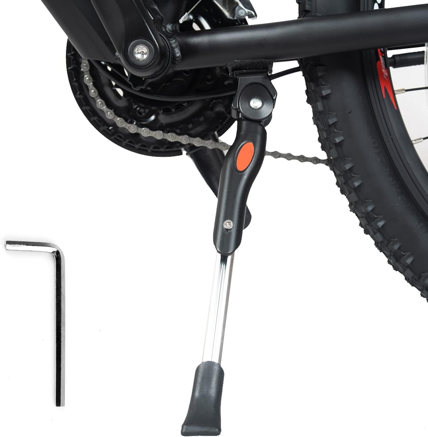 DWMEIGI Bicycle Kickstand, Adjustable Aluminum Alloy Center Mount Kick Stand for 22~29 Inch Mountain Bike/BMX/MTB