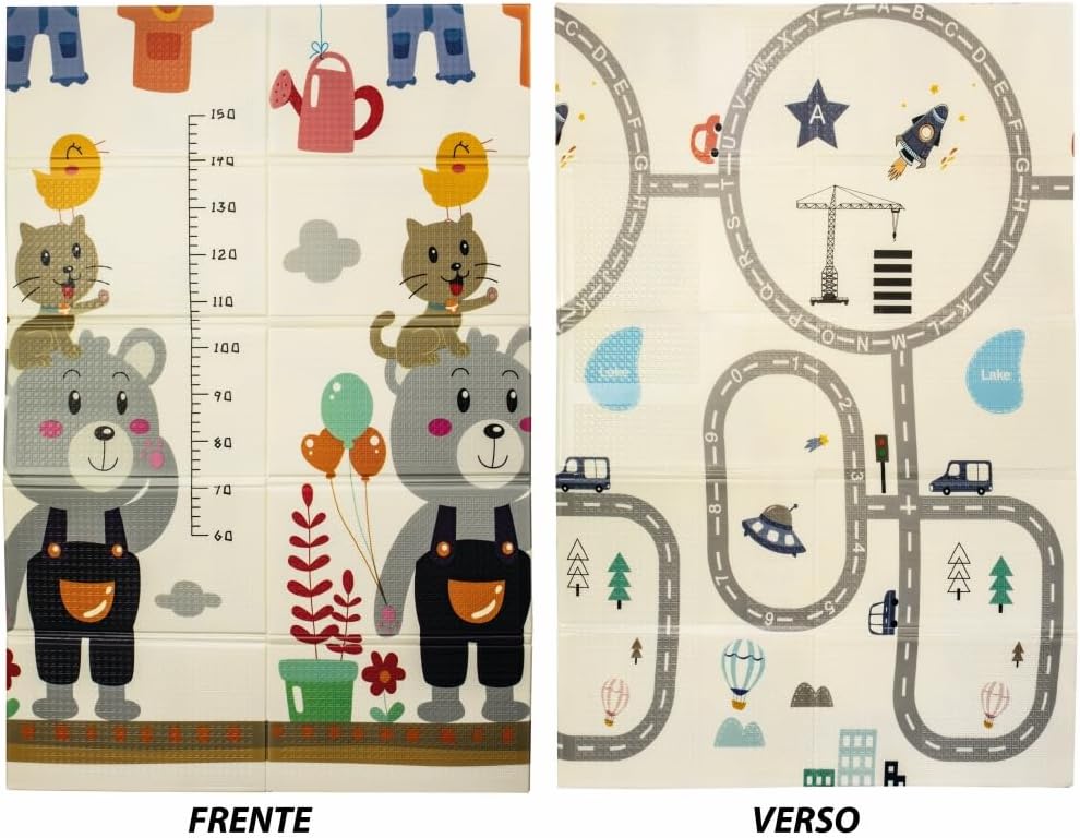Tapete Infantil De Atividades Tatame Emborrachado Dobrável Dupla Face Passeio e Bichos - Kababy Tapete Infantil De Atividades Tatame Emborrachado Dobrável Dupla Face Passeio e Bichos - Kababy