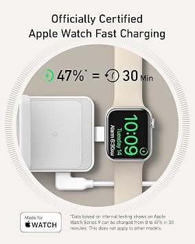 Anker MagGo 3-in-1 Wireless Charging Station, Qi2 Certified 15W MagSafe Compatible Wireless Stand, For iPhone 15, AirPods, Apple Watch, and More (40W USB-C Adapter Included)