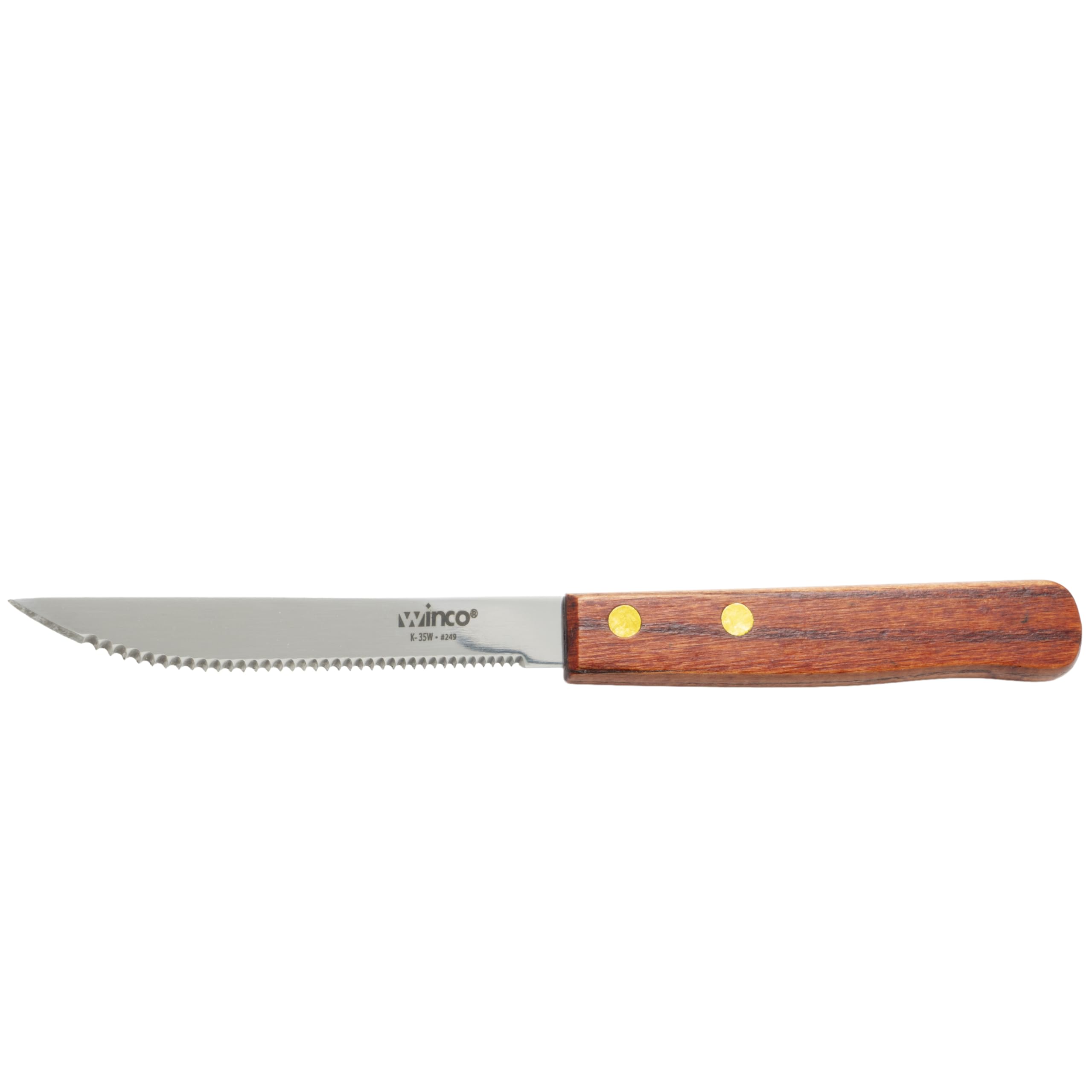 Winco Steak Knives, 4" Blade, Wooden Hdl