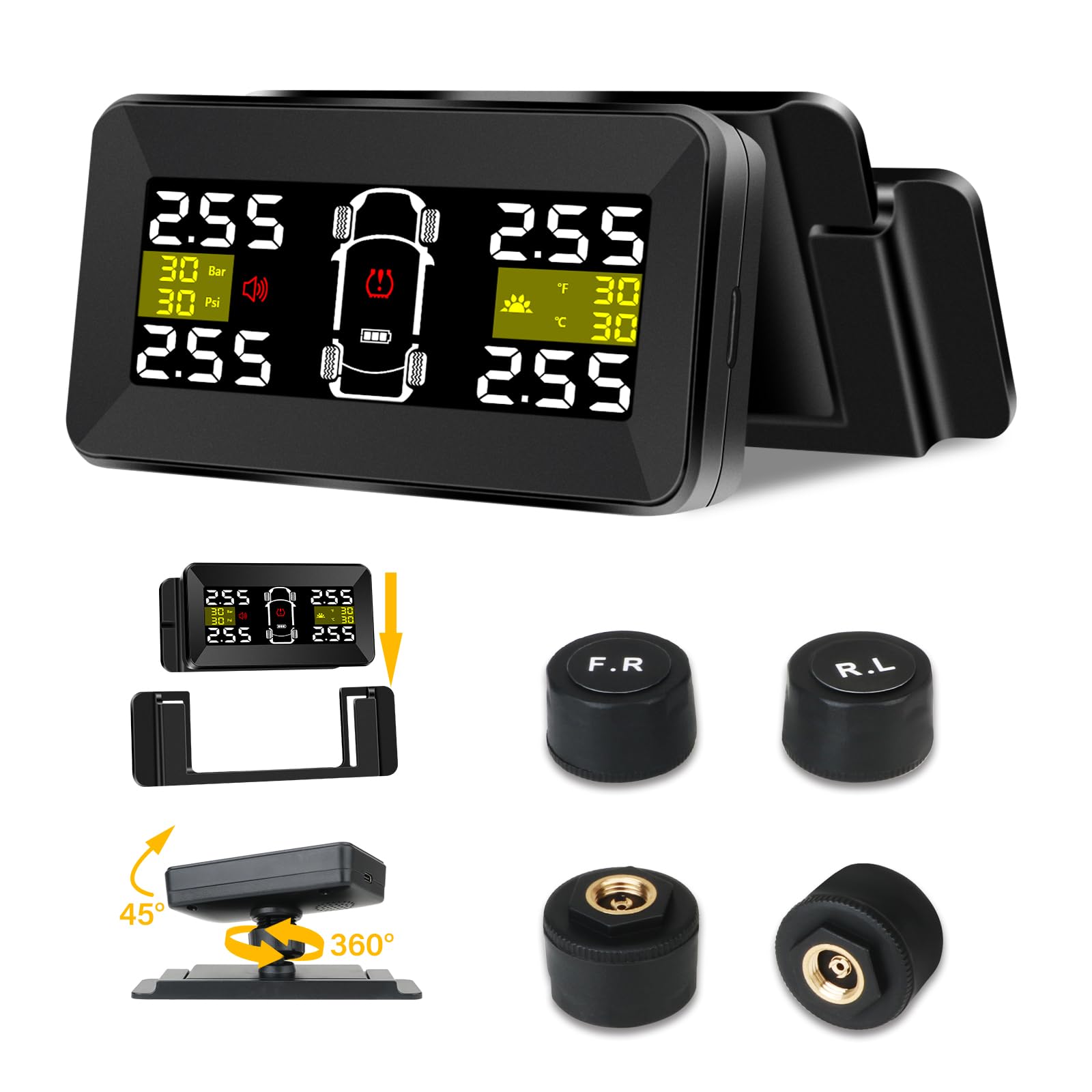 Sistema Monitoraggio Pressione Pneumatici Moto - TPMS Solare E USB - Impermeabile IPX7 - Foto 7