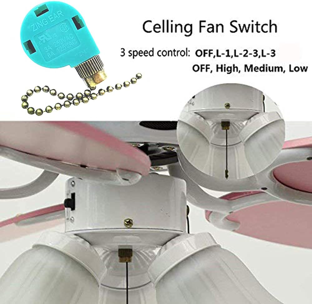 Zing Ear ZE-268S6 ZE-208S6 3 Speed Ceiling Fan Switch Appliances