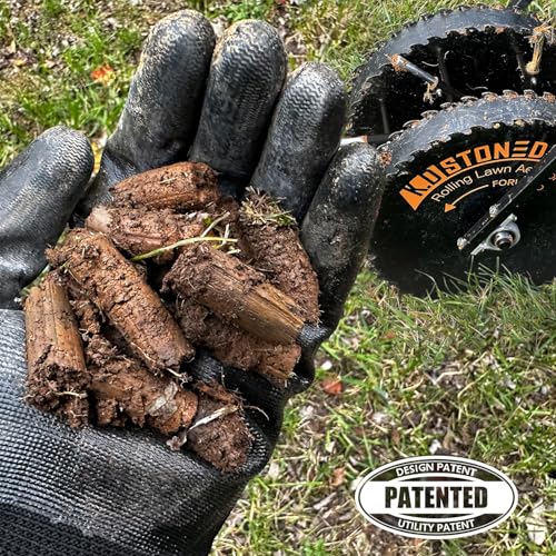 image for K.D STONEDGE Patented Rolling Lawn Coring Aerator Yard Grass Pulling P