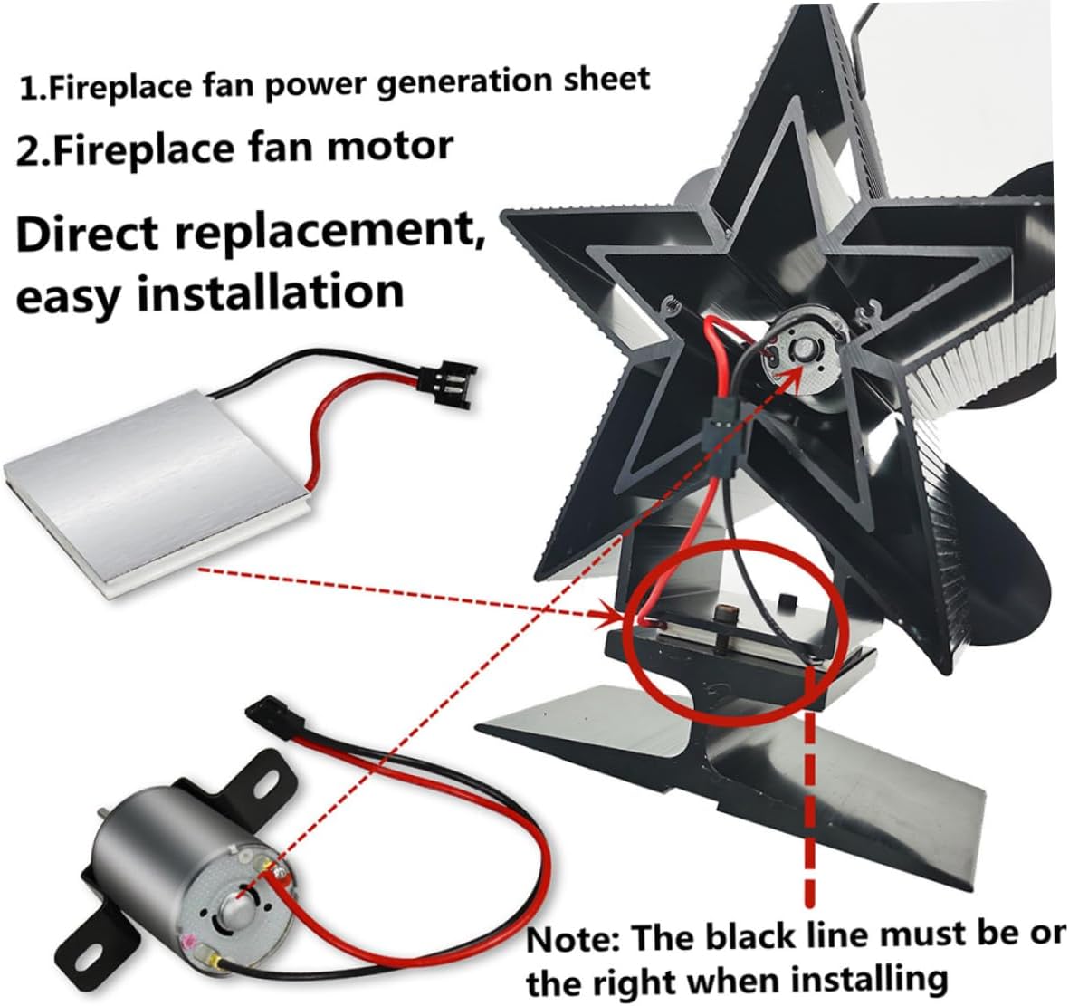 3sets Blower Fan Motor Accessories Fireplace Includes Generator Sheet and Repair Parts Easy to Install Compatible Stove Fans Convenient for Home and