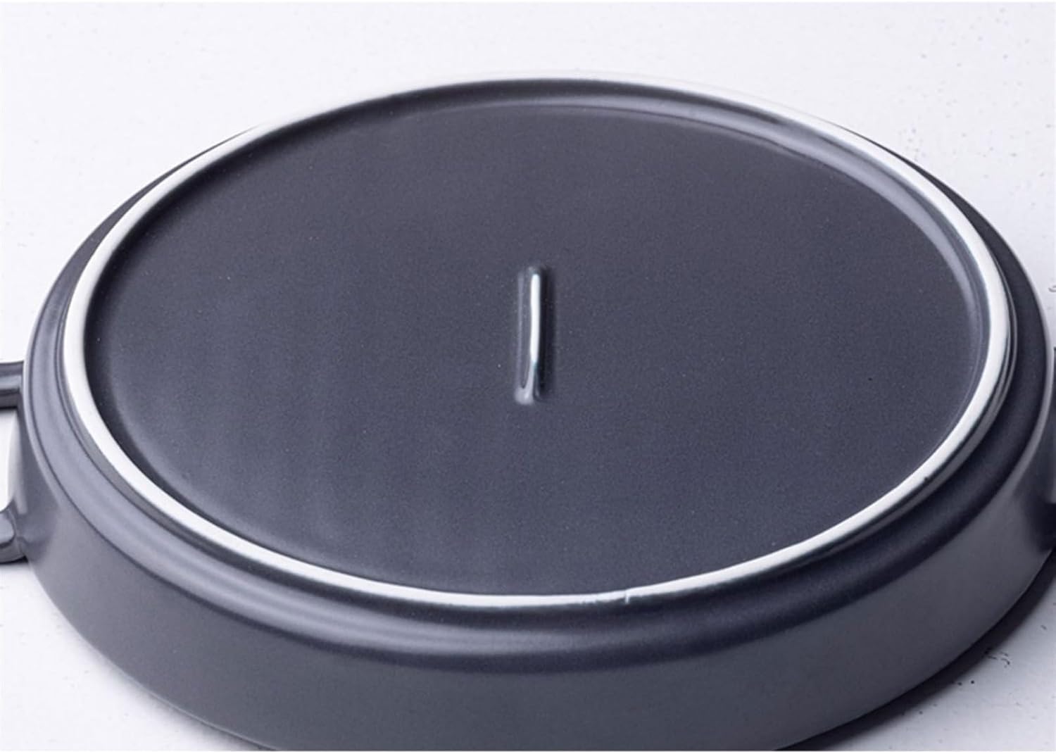 Lasagna Pans Round Baking Pan Double Ear Nonstick Baking Bowl Household Ceramic Oven Microwave Kitchen Bakeware Lasagne Dish(Gris)