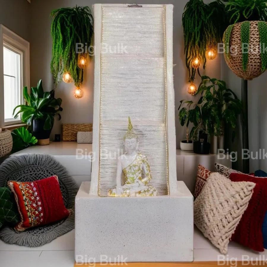 Image of Big Slate Buddha for Living Room Home Decor Garden Decoration and Drawing Room Indoor Fountain Outdoor Home Decor(100 cm X 45 cm X 45 cm)