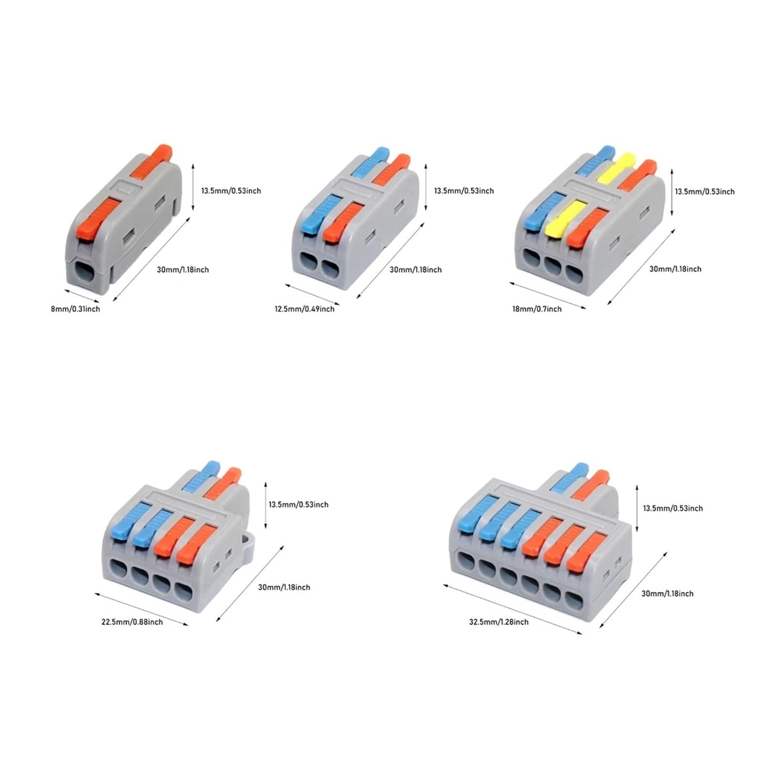 10/50pcs Quick Wire Connector, Compact Wiring Splicing Conector, Push in Lighting Terminal Block Conne(M2-3,50PCS)
