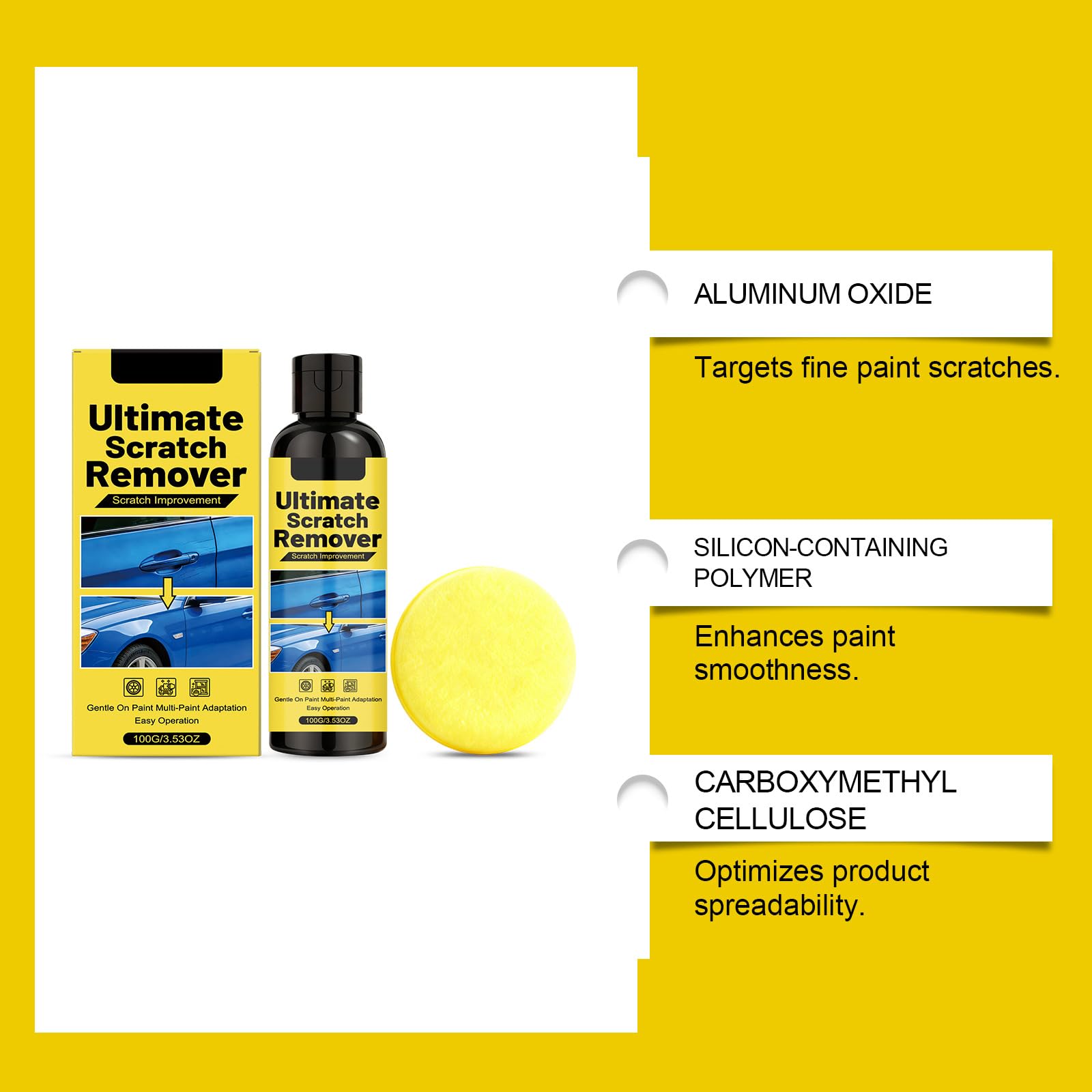 2026 Kit Reparador de Arañazos, Pulidor Alto Brillo Sin Lijado, Compatible Coche Moto Camión para Mantenimiento y Restauración Vehicular