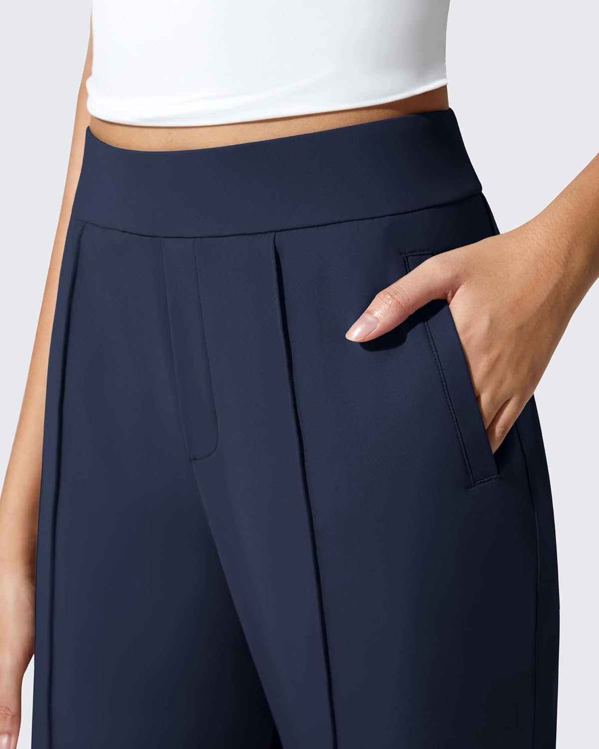 G4Free ShiftReady Women's Yoga Dress Pants with Pockets Wide Leg Work Pants High Waisted Dressy Casual Trousers - Image 2