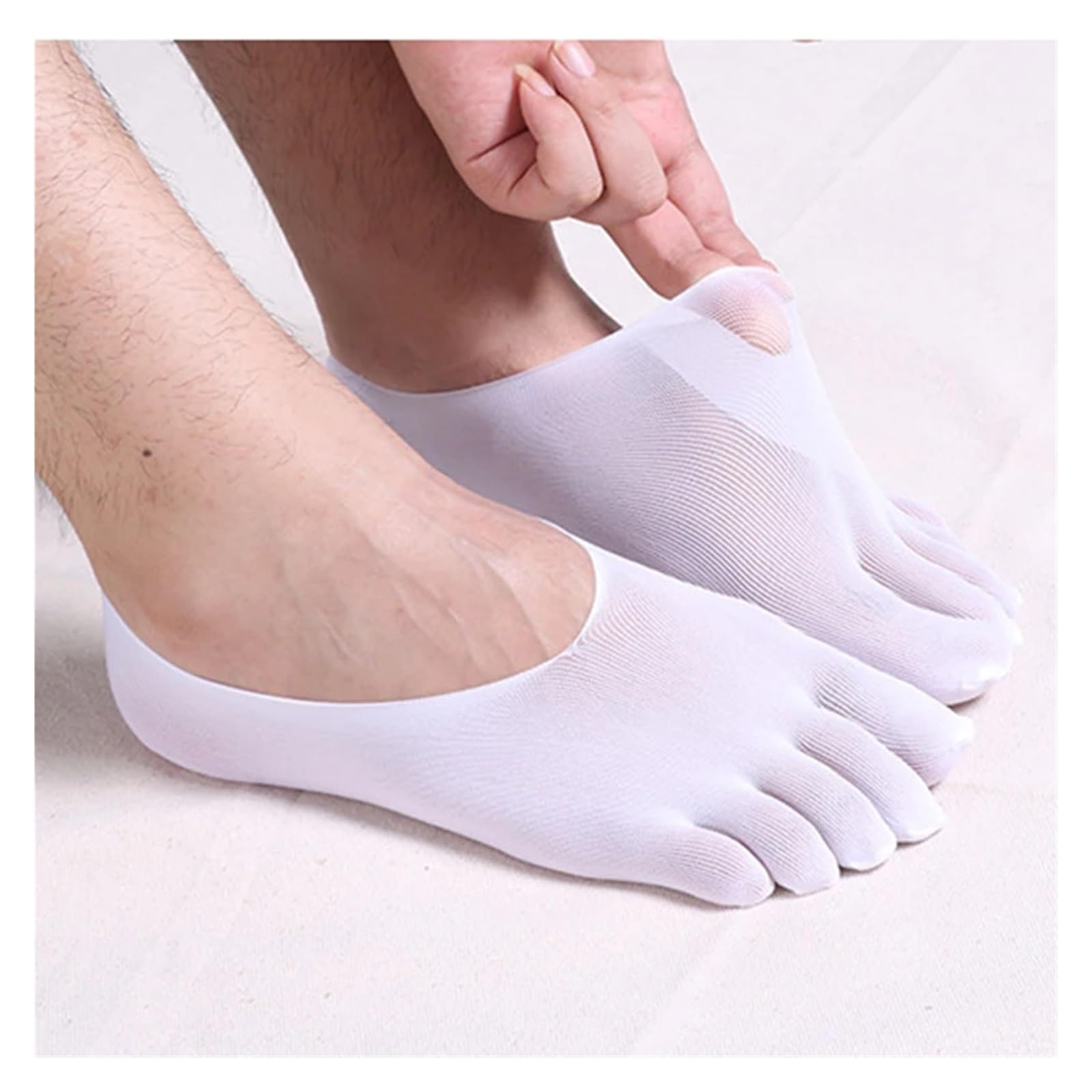 Zestaw skarpetek z palcami, Skarpetki męskie z palcami, 5 szt., EU 40-46, wielokolorowe(5 Pairs White)