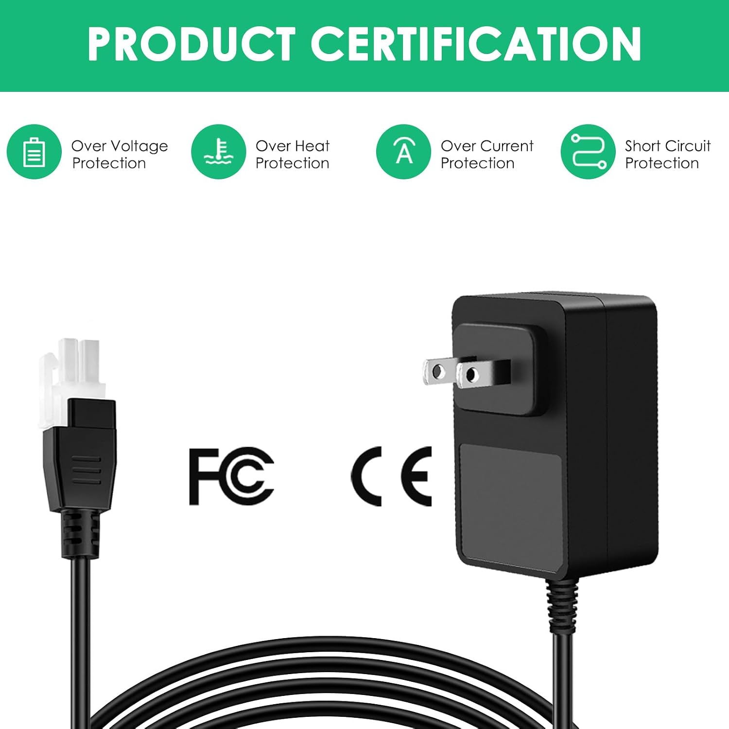 12V Replacement Charger for Adjustable Desk Compatible with Single Motor Standing Desk Power Cord Adapter