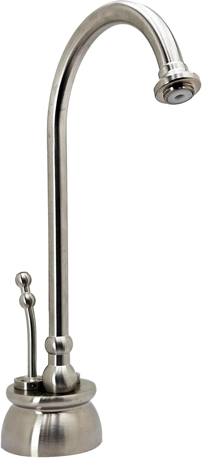Westbrass D262HFP-20 Docalorah 10" 2-Handle Hot and Cold Water Dispenser Faucet with Instant Hot Water Tank System, Stainless Steel