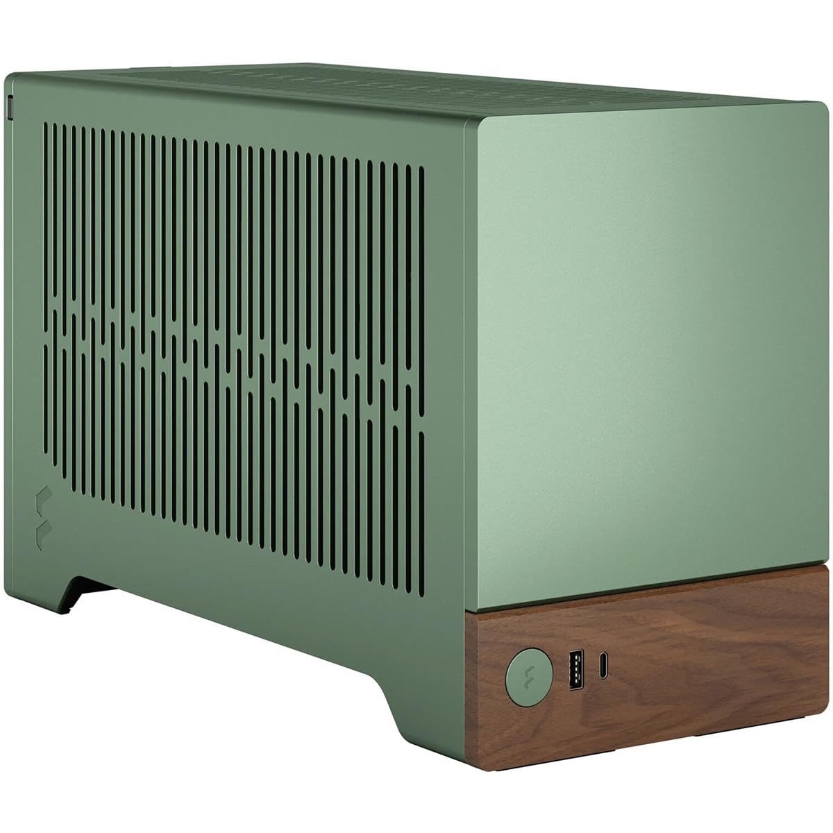 Fractal Design Terra Jade Small Form Factor Mini ITX Gaming Cabinet/Chassis/Case, Wood Walnut Front Panel, PCIe 4.0 Riser Cable, USB Type-C, Anodized Aluminum Panels - FD-C-TER1N-03