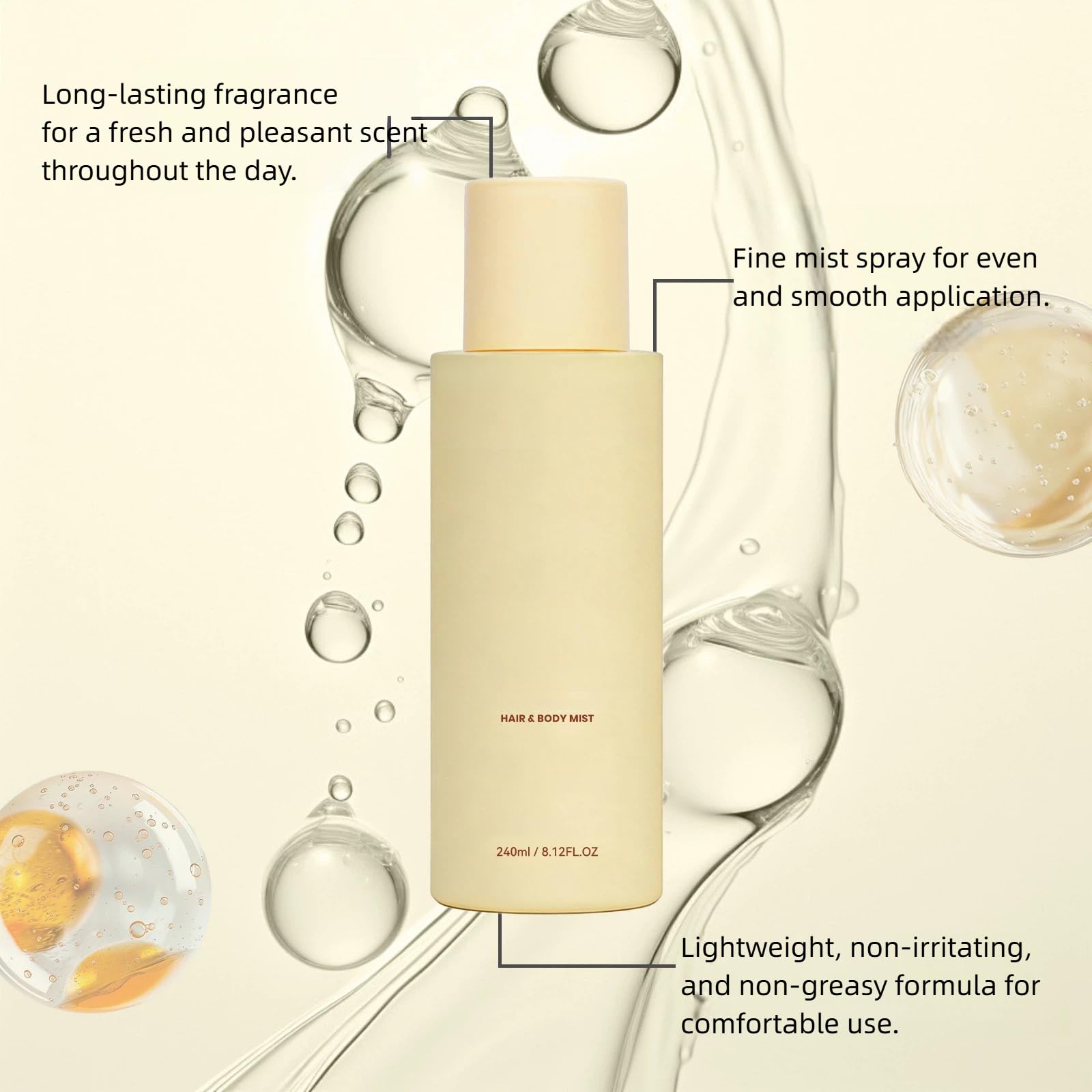 Vanilla Beach Hair & Body Mist Fragrance Spray, Long-Lasting Fresh Scent, Fine Mist, Lightweight Formula, 8.12 fl oz (2pcs) — view 4