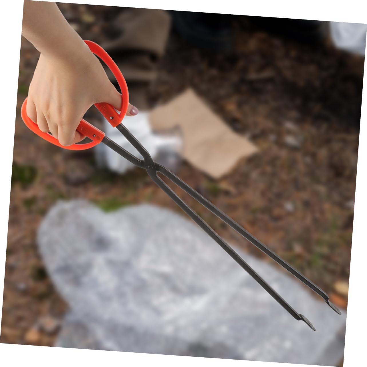 Garbage Clamp 2pcs Long Handle Metal Grabber for Garden Cleanup
