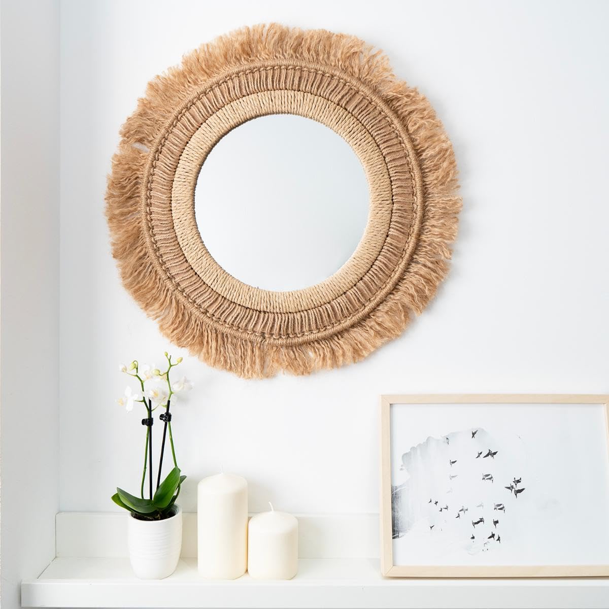 VINTHERA Moa Miroir en Jute 50 cm