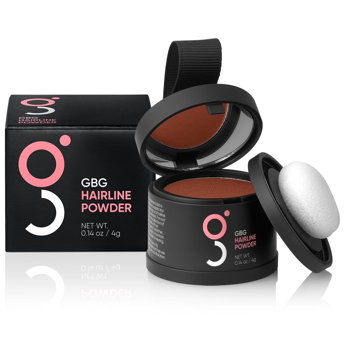 GBG Hairline Powder, Auburn - 48-Hour Coverage Root Touch Up Powder for Bald Spots, Instant Hair Loss Concealer & Brightening Highlights - Hair Fillers for Thinning Hair for Women & Men, 4g