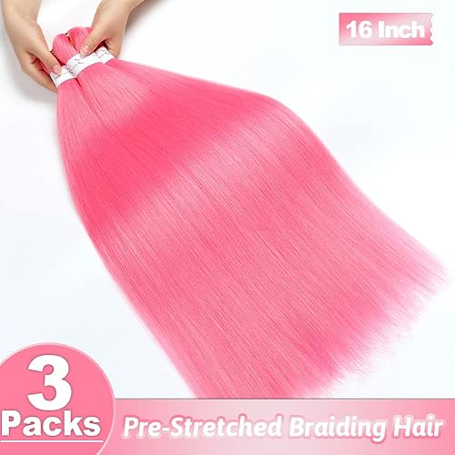 Vista 233 de Brown Braiding Hair 26 Inch Pre stretched Braiding Hair Extensions Yaki Braids Hair Hot Water Setting Synthetic Hair Colored Braiding Hair Pre 30#