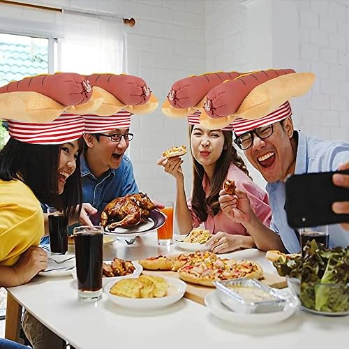 Miniatura 5 de ArtCreativity Divertido sombrero de perro caliente, divertido sombrero de perro caliente de comida rápida para adultos, accesorio de disfraz de