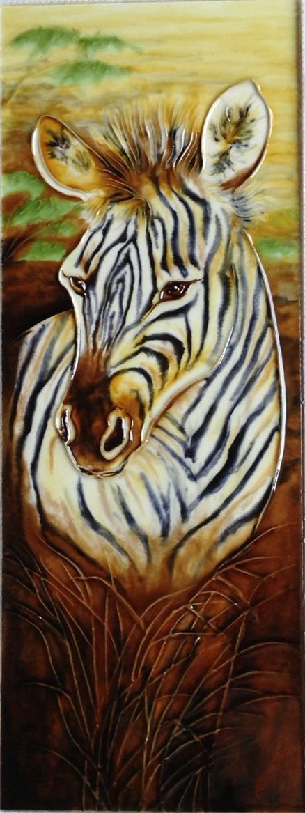 YH-Arts 6x16-277 Zebra Decorating Tile, Multi-Colour, 6 x 16-Inch