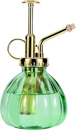 Miniatura 11 de Glass Plant Mister - Botella rociadora de agua de vidrio verde de 6.5 pulgadas con bomba superior dorada, rociador de plantas pequeñas para plantas