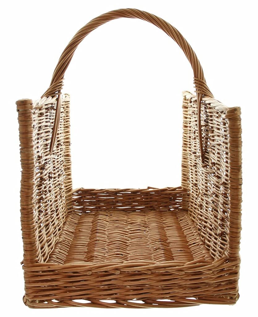 Panier En Osier XXL 50 Cm – Panier à Bûches, Linge Ou Déco Rustique Chic Avec Anses En Corde